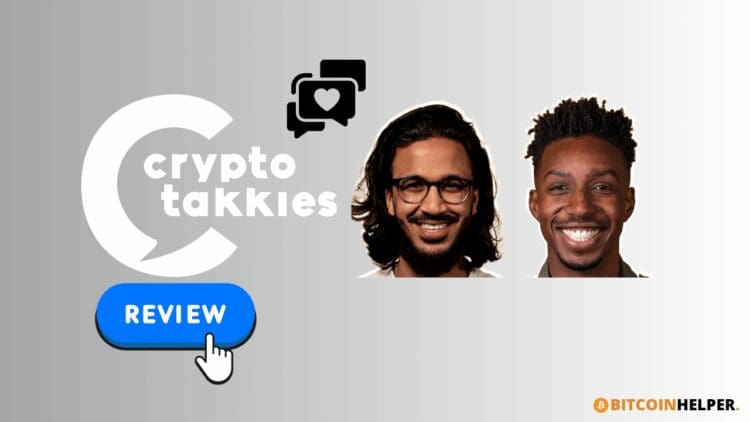 Illustratie van de Cryptotakkies cursus als laagdrempelige crypto-introductie, met een tabletinterface die educatieve modules toont en omringd is door herkenbare iconen van Bitcoin, blockchain en beveiliging, in een heldere en moderne visuele stijl.